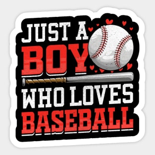 American Sport Just A Boy Who Loves Baseball Gifts For Boys Sticker